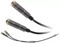 Adaptery i przejściówki - HQ Adapter wt.Jack 3.5 4polowy-2xJack 3.5 stereo - miniaturka - grafika 1