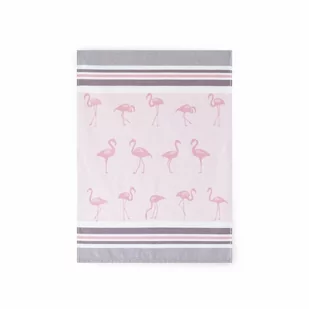 Ścierka kuchenna 50x70 Flamingi róż bawełna egips - Ściereczki, gąbki, czyściki - miniaturka - grafika 1