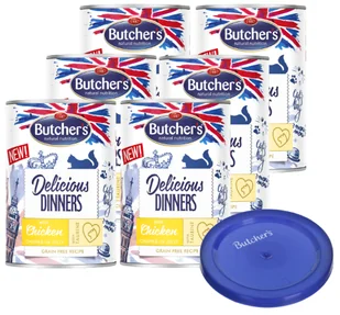 BUTCHER'S Delicious Dinners kawałki z kurczakiem w galaretce 6x400g (kot) + Pokrywka GRATIS!! - Mokra karma dla kotów - miniaturka - grafika 2