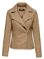 Kurtki damskie - ONLY Damska kurtka ze sztucznej skóry ONLMelisa Biker, Tigers Eye, S - miniaturka - grafika 1