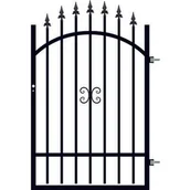 Akcesoria do ogrodzeń - Furtka DAMIAN 90 x 1,30-1,50 cm ocynk prawa RAL9005 - miniaturka - grafika 1