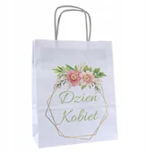Akcesoria do pakowania - torebka DZIEŃ KOBIET z nadrukiem BIAŁA mała x1 - miniaturka - grafika 1
