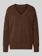 Swetry damskie - Sweter z dzianiny o kroju regular fit z dodatkiem wełny model ‘MARI’ - miniaturka - grafika 1