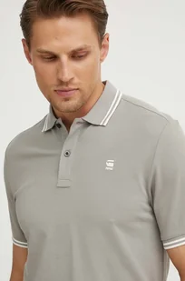 G-Star Raw polo męski kolor beżowy gładki - Koszulki męskie - miniaturka - grafika 1