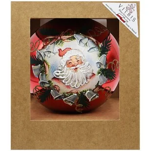 Bombka szklana dekorowana Mikołaj 15 cm czerwony - Bombki - miniaturka - grafika 1