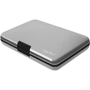 TopMost aluminiowy portfel unisex z blokadą RFID Posiadacz karty kredytowej Sloty na 12 kart i rachunków Srebrny, 11 x 7,5 x 2 cm Posiadacz karty i rachunku - Portfele - miniaturka - grafika 1