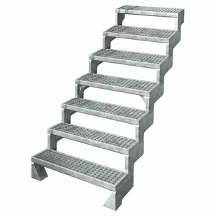 Schody modułowe zewnętrzne proste 7 stopni krata metalowa Gardentop Dolle - Schody strychowe - miniaturka - grafika 1