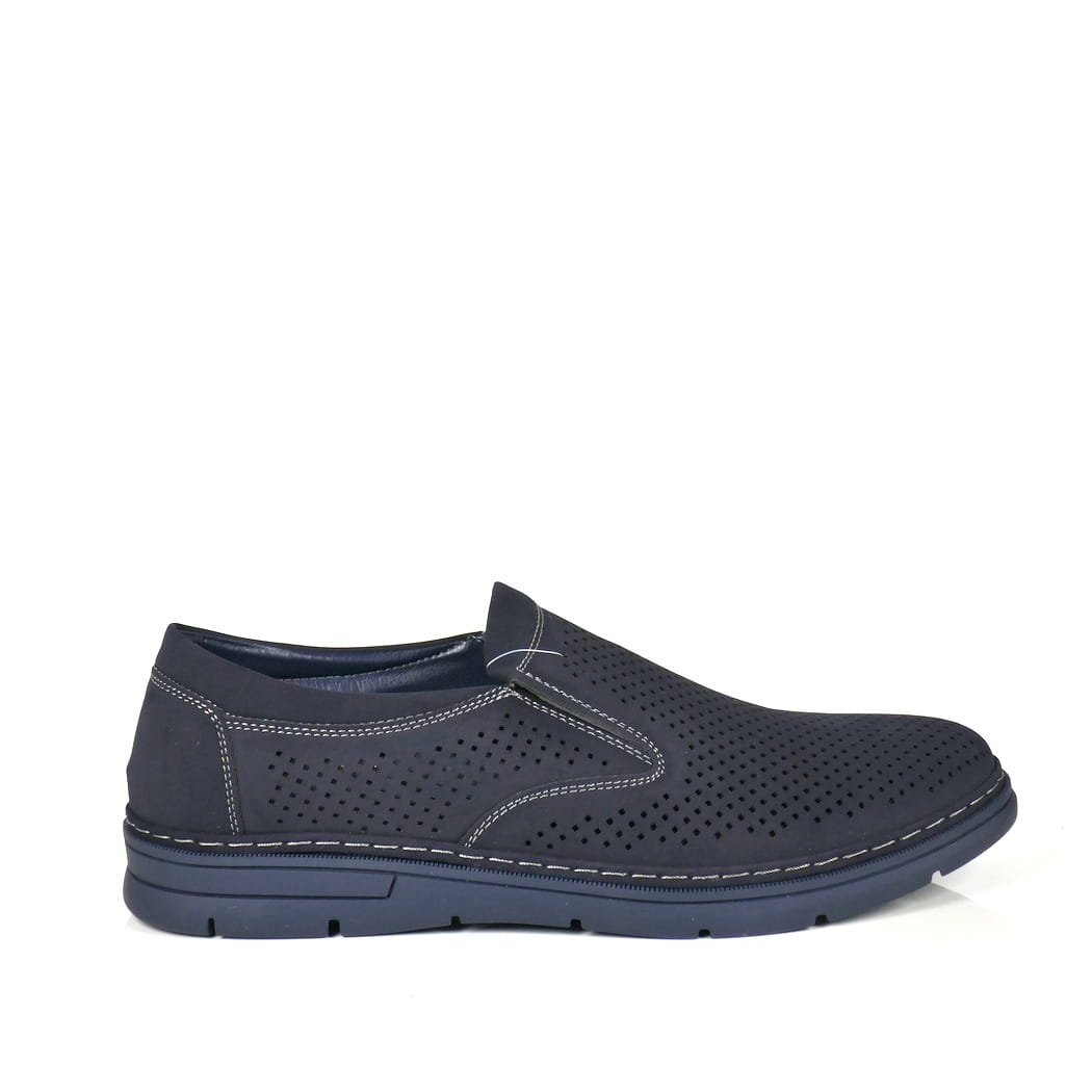 MOKASYNY MĘSKIE PÓŁBUTY WSUWANE HAVER B137H-3 NAVY GRANATOWE, 40, 26,0cm