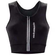 Koszulki jeździeckie - Koszulka croptop EQ.QUEEN Adeline 24SS damska czarna, rozmiar: M - miniaturka - grafika 1