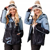 Kurtki narciarskie - ZIMOWA KURTKA NARCIARSKA NA STOK NA NARTY CIEPŁA DAMSKA NIEBIESKA L - miniaturka - grafika 1