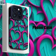 Etui i futerały do telefonów - TEMU Etui na telefon: Wzór z różowym i turkusowym tłem w kształcie . Pasuje do iPhone 16, 16 Plus, 16 Pro, 16 Pro Max, 16e, iPhone 15, 15 Plus, 15 - miniaturka - grafika 1