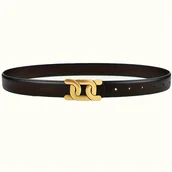 Inne - TEMU 1 szt. Pasek w Stylu Vintage z Ekoskóry z Złotą Sprzączką - Czarny lub Brązowy, Dostępne Wiele Długości, Idealny do Jeansów, Codziennych Ubrań i - miniaturka - grafika 1