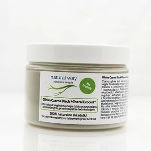 Natural way czarna glinka mineralna ecocert 150 g - Maseczki do twarzy - miniaturka - grafika 1