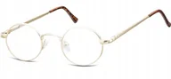 Okulary korekcyjne, oprawki, szkła - Sunoptic Okulary dziecięce zerówki okrągłe lenonki M5E złote - miniaturka - grafika 1