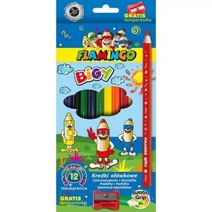 Hasta Pg Kredki ołówkowe 12kol/180 Flamingo Jumbo Bigy Tem - Przybory szkolne - miniaturka - grafika 1