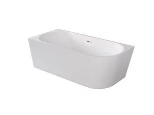 Besco Wanna wolnostojąca przyścienna 150x75 ZOYA Prawa + Złota maskownica syfonu - Wanny - miniaturka - grafika 8