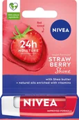 Balsamy do ust - NIVEA Nawilżająca Pomadka ochronna do ust Strawberry Shine 4.8g - miniaturka - grafika 1