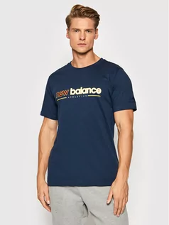 Koszulki męskie - New Balance T-Shirt MT13500 Granatowy Relaxed Fit - grafika 1