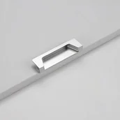 Zawiasy, okucia i inne akcesoria - Zestaw 4 ukrytych uchwytów do szafek, wpuszczanych gałek do drzwi, ułatwiających montaż mebli, rozstaw otworów 96 mm, kolor srebrny - miniaturka - grafika 1