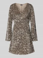 Sukienki - Sukienka mini cekinowa z aksamitu model ‘KAM’ - miniaturka - grafika 1