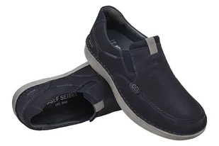 Półbuty JOSEF SEIBEL 34801 442 525 Alan 01 K Indigo Granatowe XXL wsuwane - Moda i Uroda OUTLET - miniaturka - grafika 4