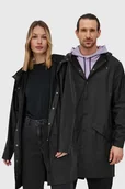 Kurtki damskie - Rains kurtka 12020 Long Jacket kolor czarny przejściowa 12020.01-Black - miniaturka - grafika 1