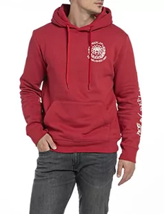 Replay Męska bluza z kapturem M6567B.000.21842, 665 Chili RED, XXL - Bluzy męskie - miniaturka - grafika 1