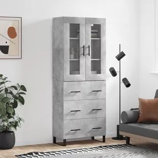 vidaXL Witrynka, szarość betonu 69,5x34x180 cm materiał drewnopochodny - Szafki nocne vidaXL Witrynka, szarość betonu 69,5x34x180 cm materiał drewnopochodny - Szafki nocne - miniaturka - grafika 1