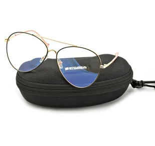 Duże okulary Pilotki z filtrem światła niebieskiego do komputera zerówki 2529-7 - Okulary korekcyjne, oprawki, szkła - miniaturka - grafika 1