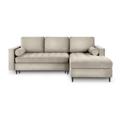 Narożniki - Beżowy aksamitny rozkładany narożnik Milo Casa Santo, prawostronny - miniaturka - grafika 1