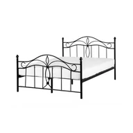 Łóżka - Beliani Łóżko metalowe 140 x 200 cm czarne ANTLIA 248138 - miniaturka - grafika 1