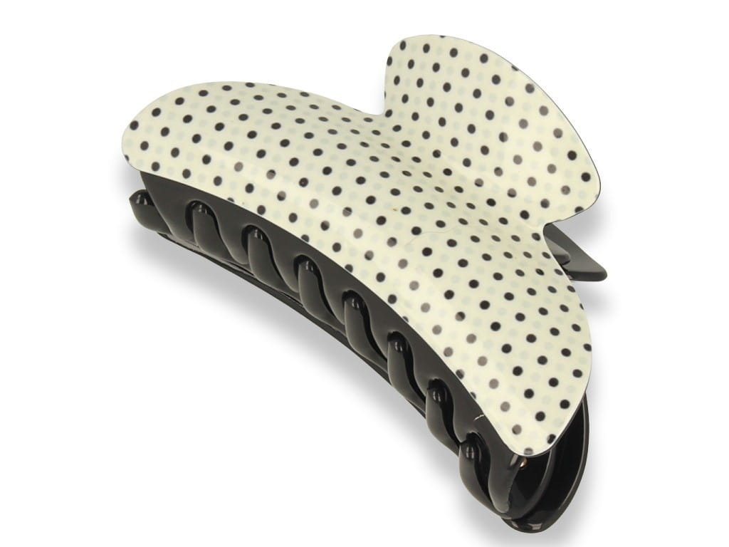 Orientana, Klamra spinka do włosów podwójna beżowa kropeczki