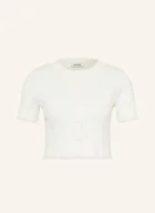 Swetry damskie - Sandro Kardigan Z Falbankami weiss - miniaturka - grafika 1