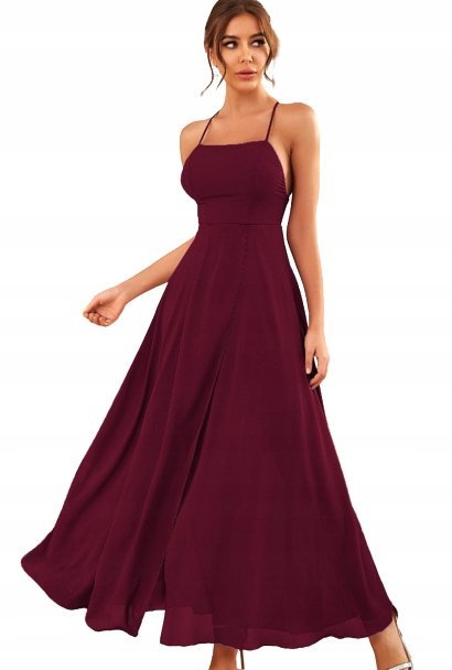 SHEIN SUKIENKA BORDOWA MAXI NA RAMIĄCZKACH 38 1GC