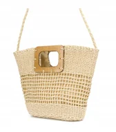 Torebki damskie - Duża torba damska boho modna na lato pasek solidna listonoszka kosz - miniaturka - grafika 1