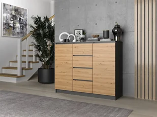 Emaga KOMODA 2D4S - ANTRACYT / DĄB ARTISAN - Komody Emaga KOMODA 2D4S - ANTRACYT / DĄB ARTISAN - Komody - miniaturka - grafika 5