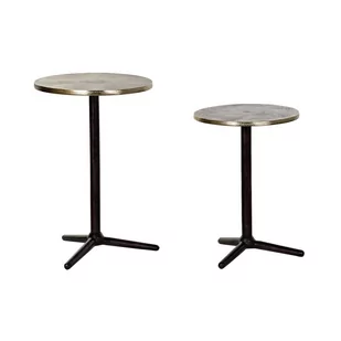 Emaga Komplet 2 Stolików DKD Home Decor Czarny Złoty Aluminium (40 x 40 x 61 cm) (2 pcs) - Ławy i stoliki kawowe - miniaturka - grafika 1