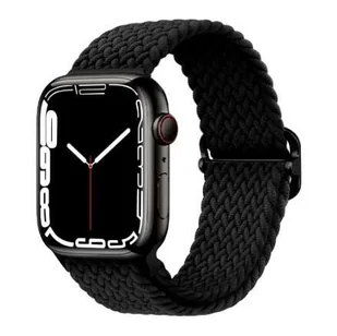 Opaska pasek bransoletka NYLON LOOP APPLE Watch 1/2/3/4/5/6/7/8/9/10/SE 38/40/41/42mm czarna - Akcesoria do smartwatchy - miniaturka - grafika 1
