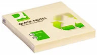 Gadżety  do biura - bloczek samoprzylepny q-connect 100% recycled, 76x76mm, 100 kart., żółty - miniaturka - grafika 1