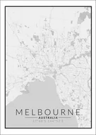 Plakaty - Plakat, Melbourne mapa czarno biała, 40x50 cm - miniaturka - grafika 1