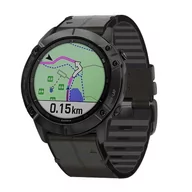 Akcesoria do smartwatchy - Opaska Pasek Bransoleta Leather Smooth Garmin Fenix 3/5X/3Hr/5X Plus/6X/6X Pro/7X Black - miniaturka - grafika 1