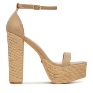 Espadryle damskie - Espadryle DeeZee GLDNAZ-1 Beżowy - miniaturka - grafika 1