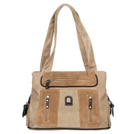 Torebki damskie - Duża Torebka Damska Charm&Shape na ramię Beżowa - miniaturka - grafika 1