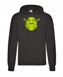 Czarna MĘSKA BLUZA Z KAPTUREM Z Nadrukiem Shrek Twarz Osioł r. L #8 - Bluzy męskie - miniaturka - grafika 1