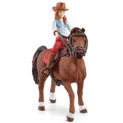Figurki dla dzieci - Schleich Horse Club - Figurka Hannah i Cayenne koń, zestaw figurek dla dzieci 5+ - miniaturka - grafika 1