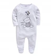 Kombinezony dla dzieci - Pajacyk Niemowlęcy Kombinezon dla Dzieci 6-9 Miesięcy Bawełniany Biały - miniaturka - grafika 1