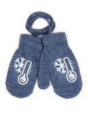 Rękawiczki dla dzieci - Rękawiczki Chłopięce Jednopalczaste Ze Sznurkiem Grafitowe Ze Śnieżynką 12 Cm Yoclub - miniaturka - grafika 1