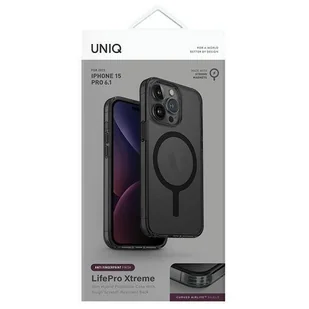 UNIQ etui LifePro Xtreme iPhone 15 Pro 6.1" Magclick Charging szary/frost smoke - Etui i futerały do telefonów - miniaturka - grafika 2