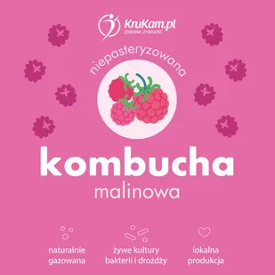 Kombucha malinowa 500ml - Zdrowa żywność - miniaturka - grafika 1