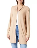 Swetry damskie - TOM TAILOR Damska koszulka z długim rękawem, kardigan z kapturem, 32399-różowy melanż mahogany, XL - miniaturka - grafika 1